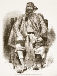 Portret van de Maharadja van Dholepore, illustratie uit Cassells Geïllustreerde Geschiedenis van Engeland