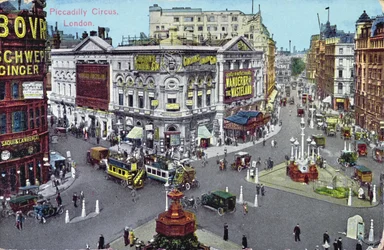 Ansichtkaart van Piccadilly Circus ca. 1928