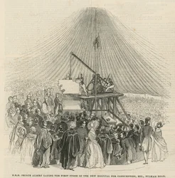 Prins Albert legt de eerste steen van het nieuwe ziekenhuis voor consumptie en borstziekten