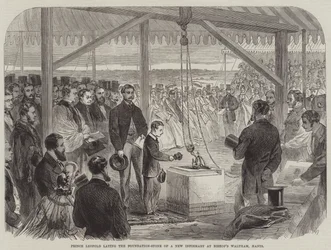 Prins Leopold legt de eerste steen van een nieuw ziekenhuis in Bishop