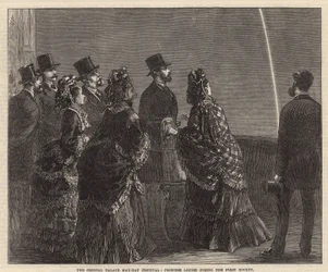 Prinses Louise die de eerste raket afvuurt