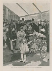 Prinses Mary van Teck reikt prijzen uit op het Bloemenfeest