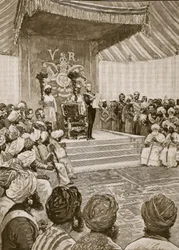 Uitroeping van de koningin tot keizerin van India in 1877, illustratie uit Cassells Illustrated History of England