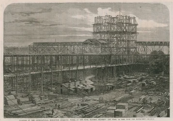 Voortgang op het Internationale Tentoonstellingsgebouw; Werken van het schip, oostelijke transept en koepel