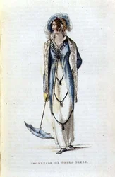 Promenade- of Operajurk, modeplaat uit Ackermann