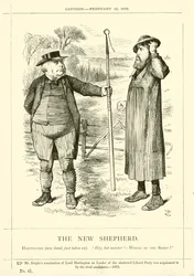Punch cartoon over John Bright: De nieuwe herder
