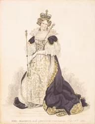 Koningin Adelaide in haar kroningsgewaden