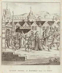 Koningin Isabel van Beieren komt Parijs binnen