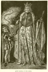 Koningin Isabella in haar harnas