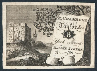 R Chambers, kleermaker, handelskaart