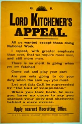 Wervingsposter - Lord Kitcheners Oproep, 1914-18