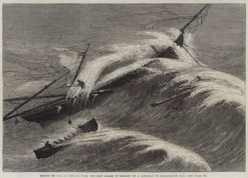 Redding van Elf Personen van het Schip Alarm van Belfast door een Reddingsboot in Ballycotton Bay