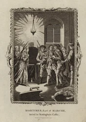 Roger Mortimer gevangen genomen in Nottingham Castle