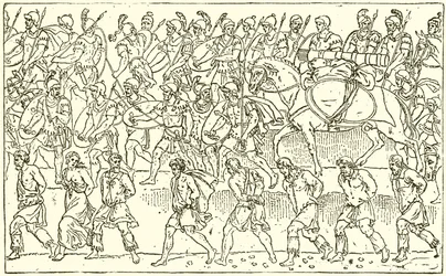 Romeinse soldaten en barbaarse gevangenen