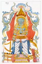 Saman Dewa Raja, de Vier Heuvelwachters, uit De Geschiedenis en Doctrine van het Boeddhisme door Edward Upham, 1829