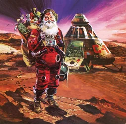 Kerstman op Mars, afgebeeld in 1976