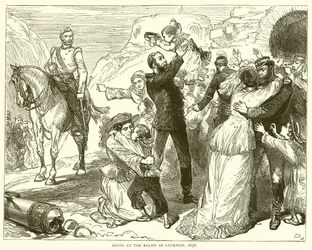 Scène bij de bevrijding van Lucknow, 1858
