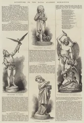 Beeldhouwwerk in de tentoonstelling van de Koninklijke Academie