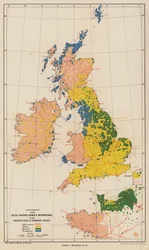Namen van nederzettingen op de Britse eilanden en in Noord-Frankrijk (kleurenlitho)