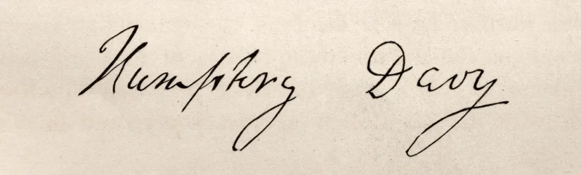 Handtekening van Sir Humphry Davy (1778-1829)