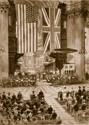 Het Amerikaanse volkslied zingen in St. Paul