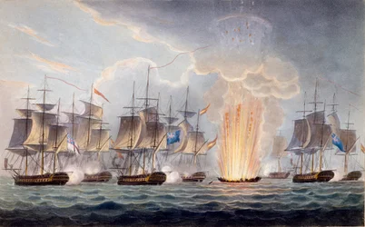 Sir Graham Moores Actie bij Kaap St. Mary, 5 oktober 1804, uit The Naval Chronology of Great Britain, door J. Ralfe