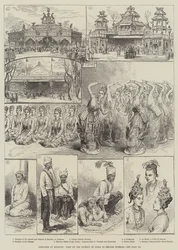 Schetsen in Rangoon, bezoek van de onderkoning van India aan Brits Birma