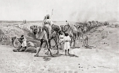 Salomo stuurt geschenken naar Hiram I, de Fenicische koning van Tyrus, uit Hutchinson