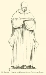 St Bruno, standbeeld door Houdon, in de Certosa in Rome (gravure)
