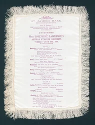 St Jamess Hall, Regent Street en Piccadilly, Programma van Miss Josephine Lawrences Jaarlijkse Avondconcert, 15 juni 1875