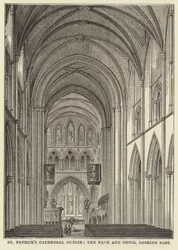 St Patricks-kathedraal Dublin, het schip en koor, kijkend naar het oosten