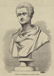 Standbeeld van Campbell, door Patrick Park (gravure)
