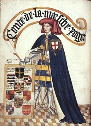 Roger Mortimer (1328-1360) 2e Graaf van Maart in Garter-gewaden, uit 