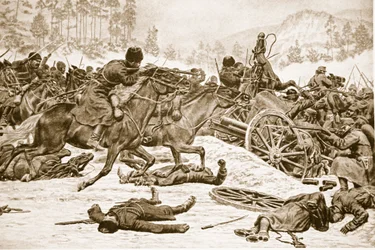 Hardnekkige gevechten op de hoogten ingenomen door de Russen ten zuiden van Dukla in de Karpaten, 1914-19