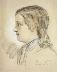 Studie voor het hoofd van Alex Pope (1688-1744) introductie tot Dryden, in Butlers Coffee House