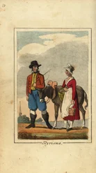 Stiermarkse boeren met ezel