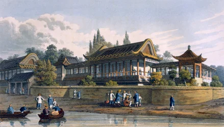Zomerpaleis van de keizer, tegenover de stad Tien-Sing, 1817