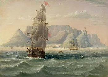 Tafelberg, Kaapstad, vanaf de Zee, 1820