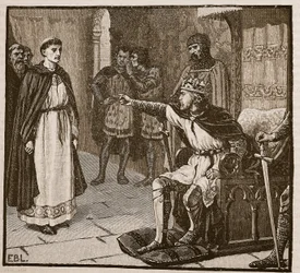 De abt van Arbroath voor koning Edward I