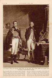 Het leger en de marine: Een interview tussen Arthur Wellesley, hertog van Wellington en Lord Horatio Nelson, uit The London Illustrated News