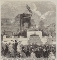 De Prijsuitreiking op de Internationale Tentoonstelling, Deel van de Staatsceremonie op het Bovenste Terras van de Tuinen van de Tuinbouwmaatschappij