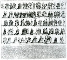 De Ceremonie van het Huwelijk van de Prinses Royal met de Prins van Oranje, 1734
