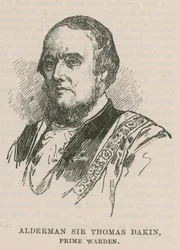 De stadsgilden: De Fishmongers Company: Wethouder Sir Thomas Dakin, Prime Warden