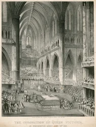 De kroning van Koningin Victoria in Westminster Abbey, 28 juni 1838