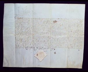 Het doodvonnis van Thomas Howard, 4e hertog van Norfolk, ondertekend door koningin Elizabeth I, 1572
