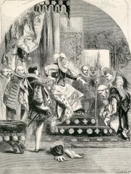 Het ontslag van de Graaf van Murray en de Abt van Kilwinning door Elizabeth, 1865