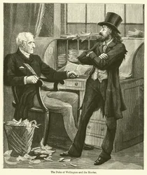 De hertog van Wellington en de maniak (gravure)