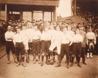 Het Engelse Team dat tegen Schotland speelde in Glasgow, 2 april 1892