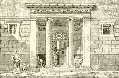 De ingang van een adellijk huis in Athene