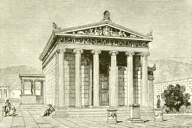 Het Erechtheion, een beroemde tempel in Athene voor de held Erectheios